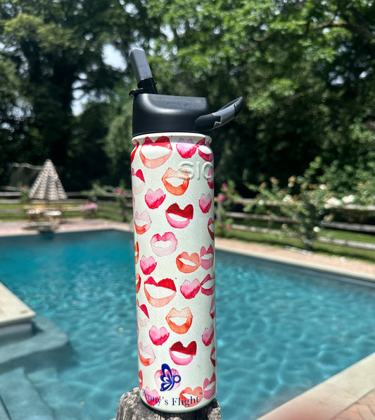 Penny's Original Artwork - SIC Water Bottle (with straw)